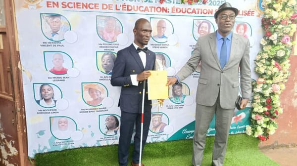 Le premier candidat malvoyant soutient un mémoire de Master recherche en Sciences de l'Éducation à l'Université de Dschang